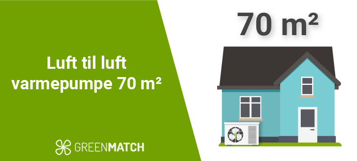 Luft til luft varmepumpe 70 m2